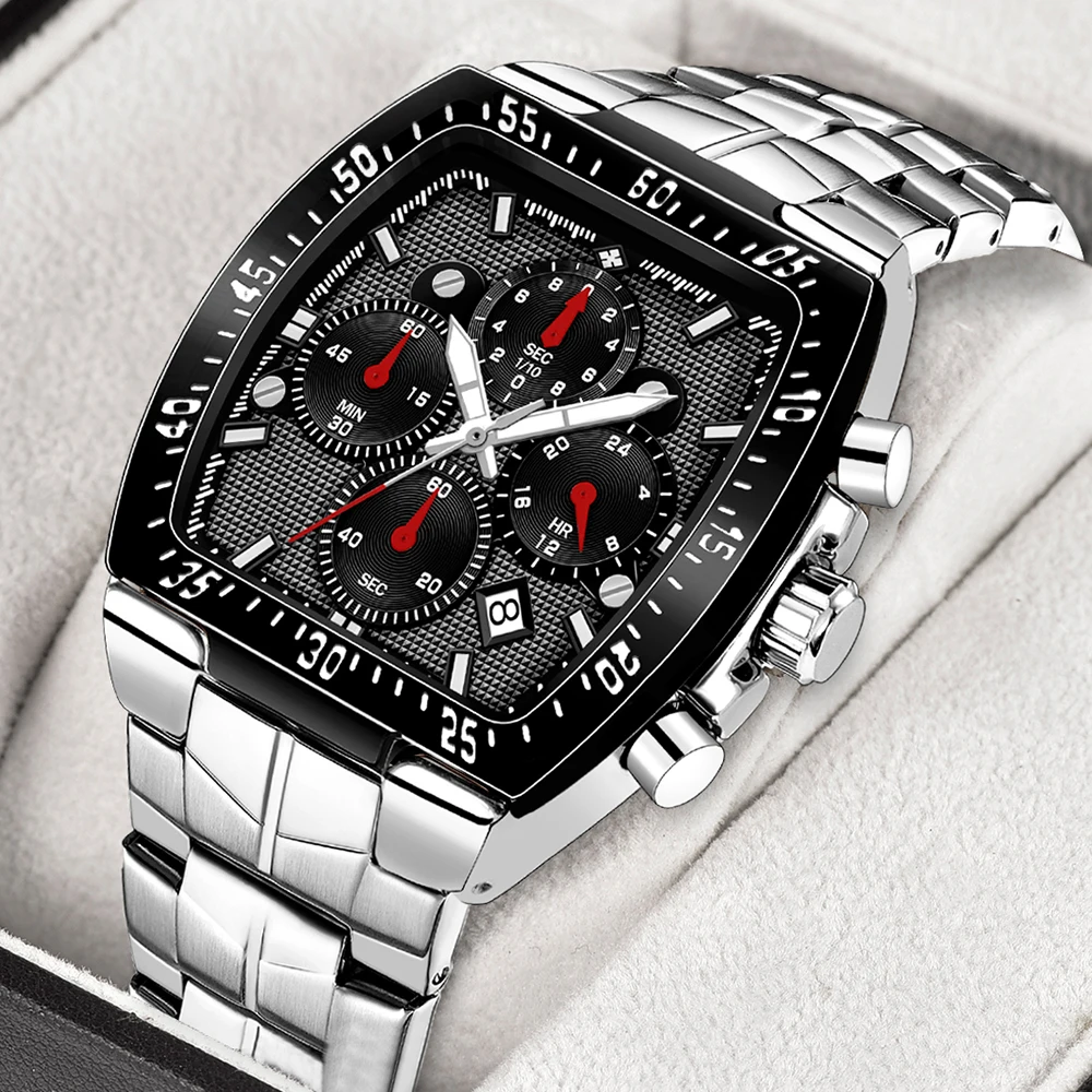 2021 New WWOOR Mens Watches Top Brand Luxury Men's Wristwatch stainless steel Quartz Watch Sports Waterproof Clock Reloj Hombre