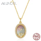 ALLNOEL солидный кулон из стерлингового серебра 925 пробы для женщин 15*11 мм, черный корпус, настоящая позолота, свадебное украшение, роскошные ювелирные изделия