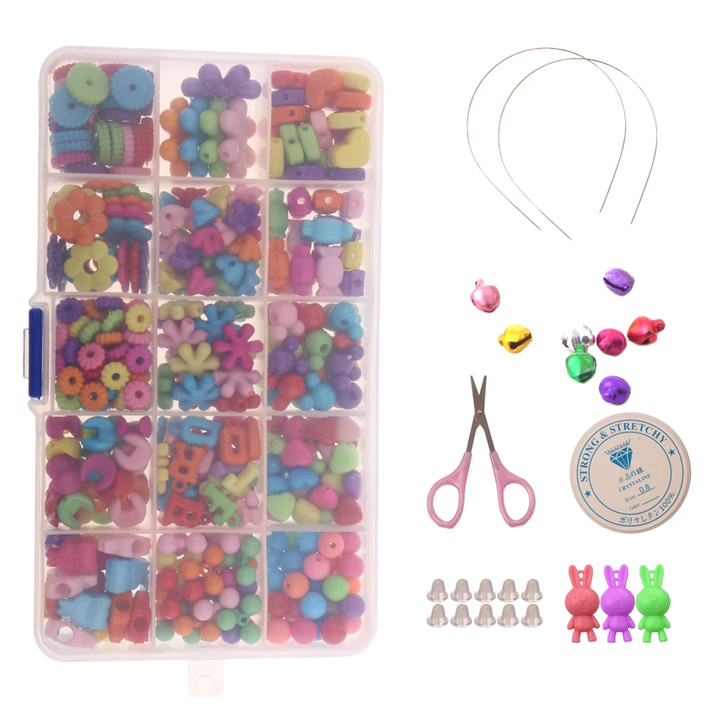 

Blesiya 420pcs Acrylic Beads Set 15 Grids Box Organizer Toys