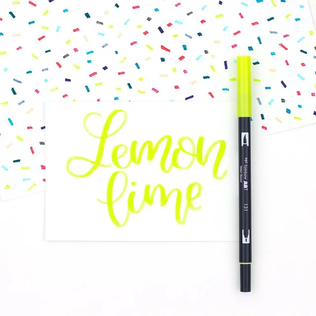 TOMBOW AB-T художественная кисть Ручка японская каллиграфия ручка 96 цветов Двойные головки Профессиональный водный маркер ручка для рисования - Цвет: 131