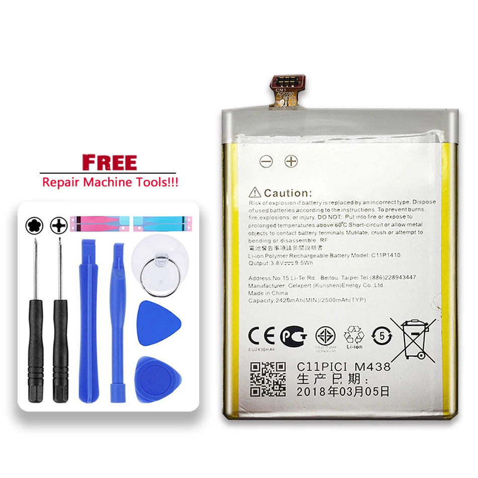 

C11P1410 For Asus ZenFone 5 Lite A502CG Mobile Phone Replacement Battery 2500mAh Voltage Li-polymer Battery