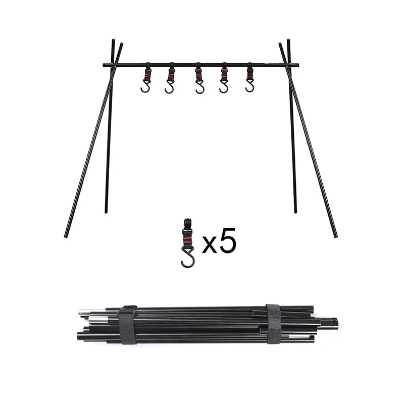 

Outdoor Camping Folding Aluminum Alloy Triangular Shelf Clothes Storage Hanger Cookware Eequipment