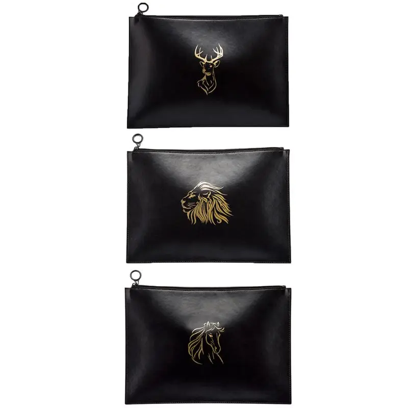 

A4 Multi-function Leather Document Bag File Folder Manager Organizer Storage Bag Meeting Travel Conference Holder