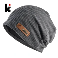 fashion beanies men women solid knitted hat with fish bone logo solid color bonnet hats spring autumn casual hip hop turban cap
