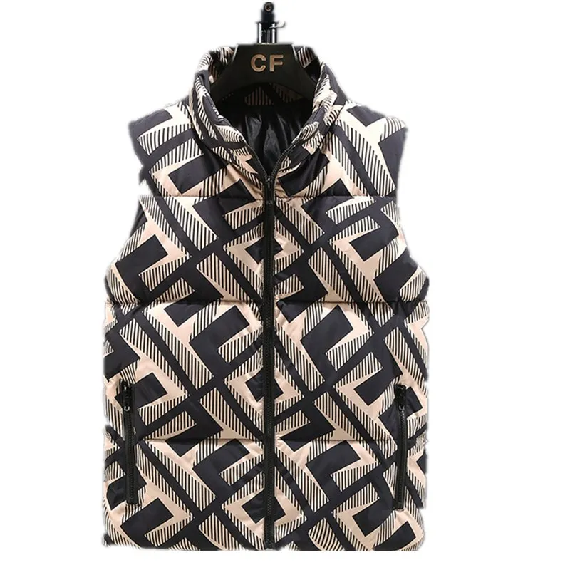 

Winter Warm Men Cotton Padded Vest Jacket Men Sleeveless Zipper Jacket Thick Waistcoat Male Casual Parkas Vest Coat Men Clothes