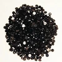 good quality black resin flatback glue on beads 2mm6mm non hotfix rhinestones for nail artgarmentdecoration