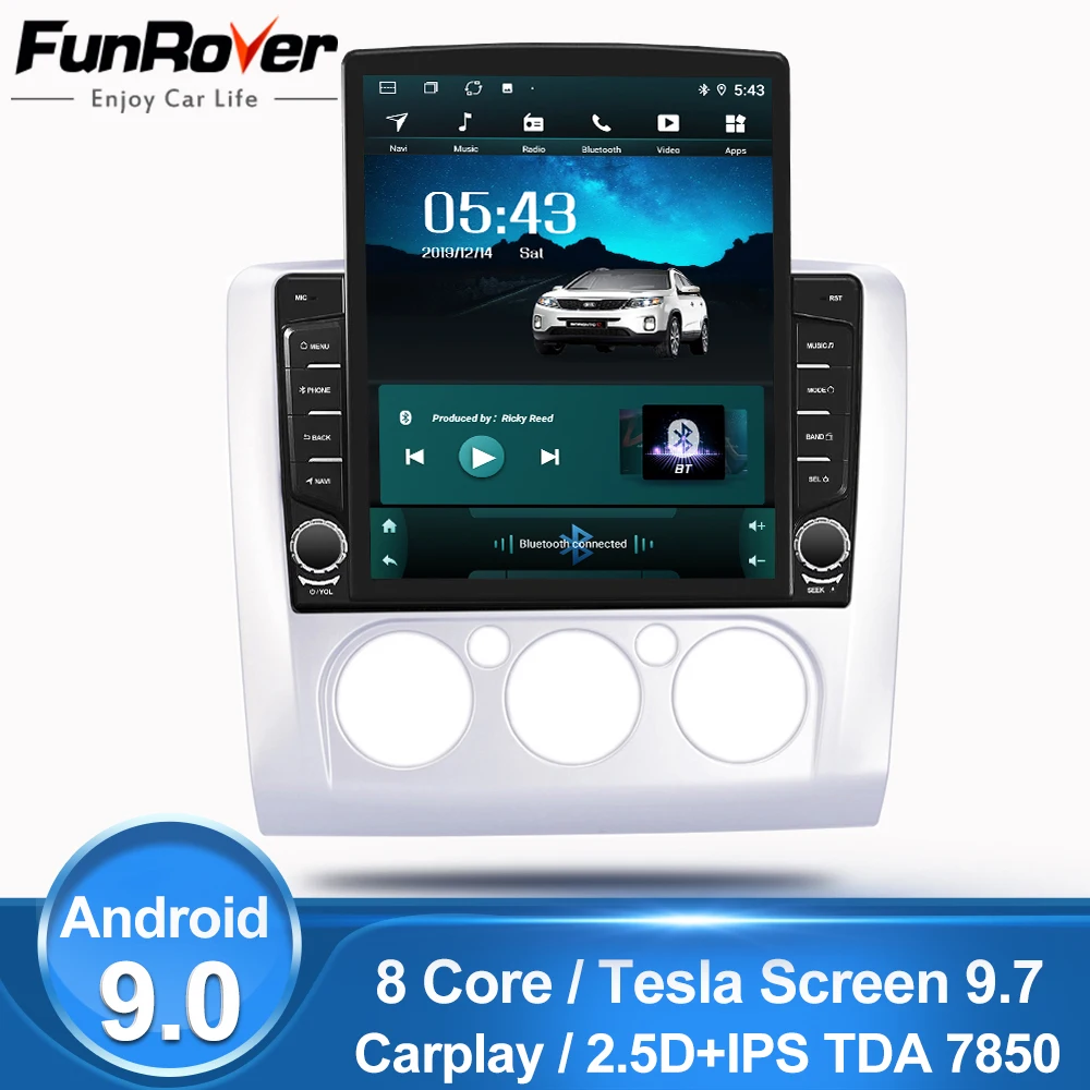 FUNROVER 9 7 &quotTesla экран Android 9.0 автомобильный Радио мультимедийный плеер gps навигация