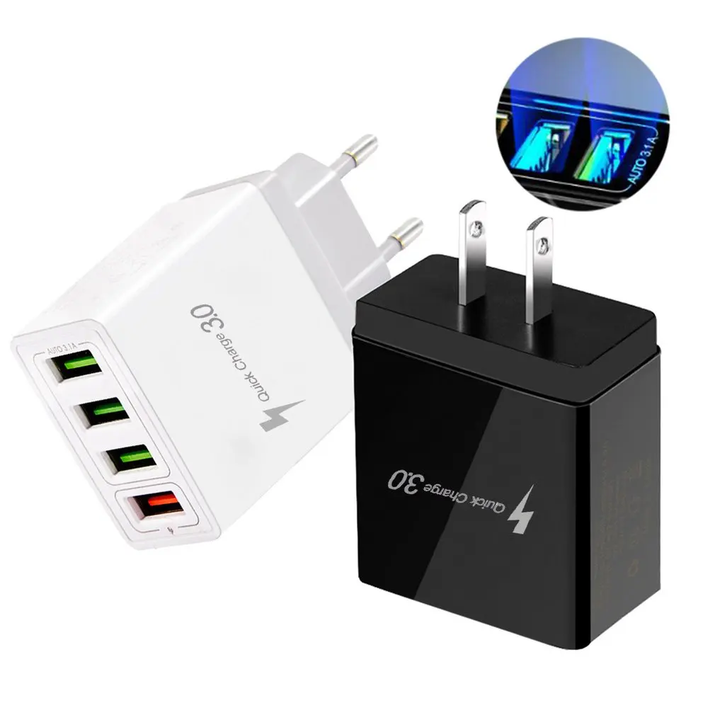 4USB зарядное устройство 3A мобильный телефон планшет путешествия компактный