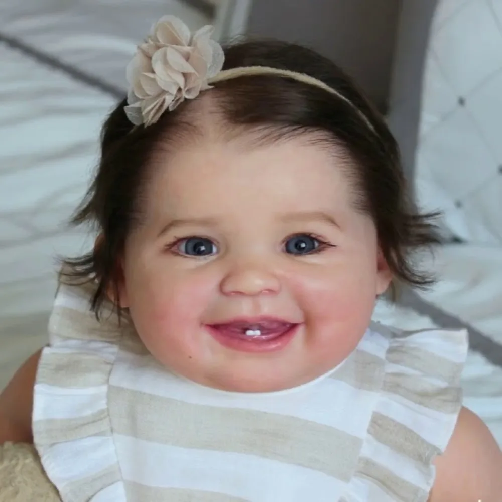 

20 Inches Reborn Doll Kit Smile Juliana Reborn Baby Part Unpainted Unfinished Part DIY Blank Kit With Random Color Eyes