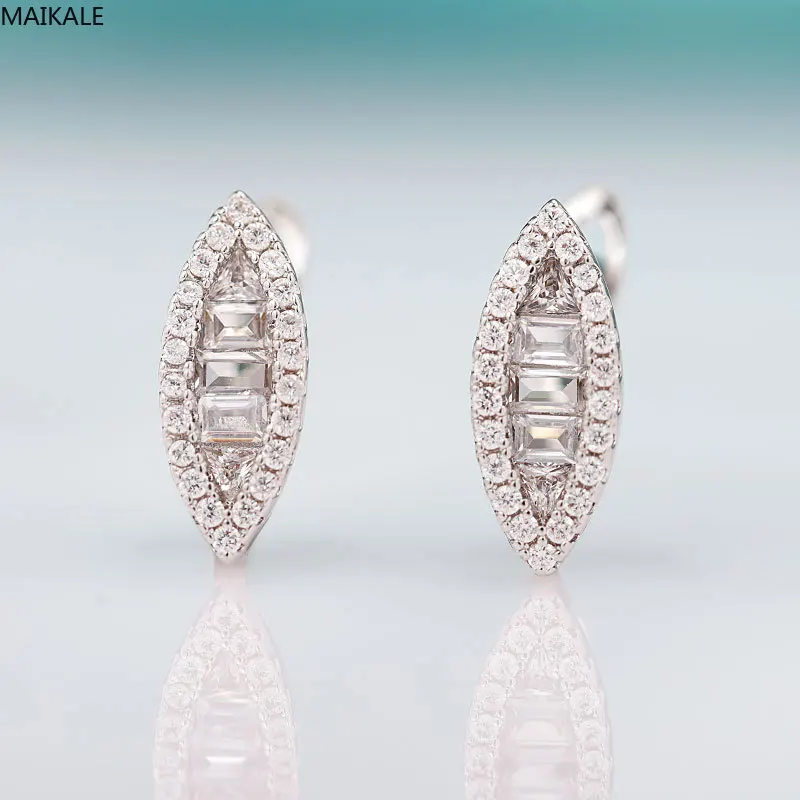 Женские серьги гвоздики в форме глаза MAIKALE новые модные из розового золота с