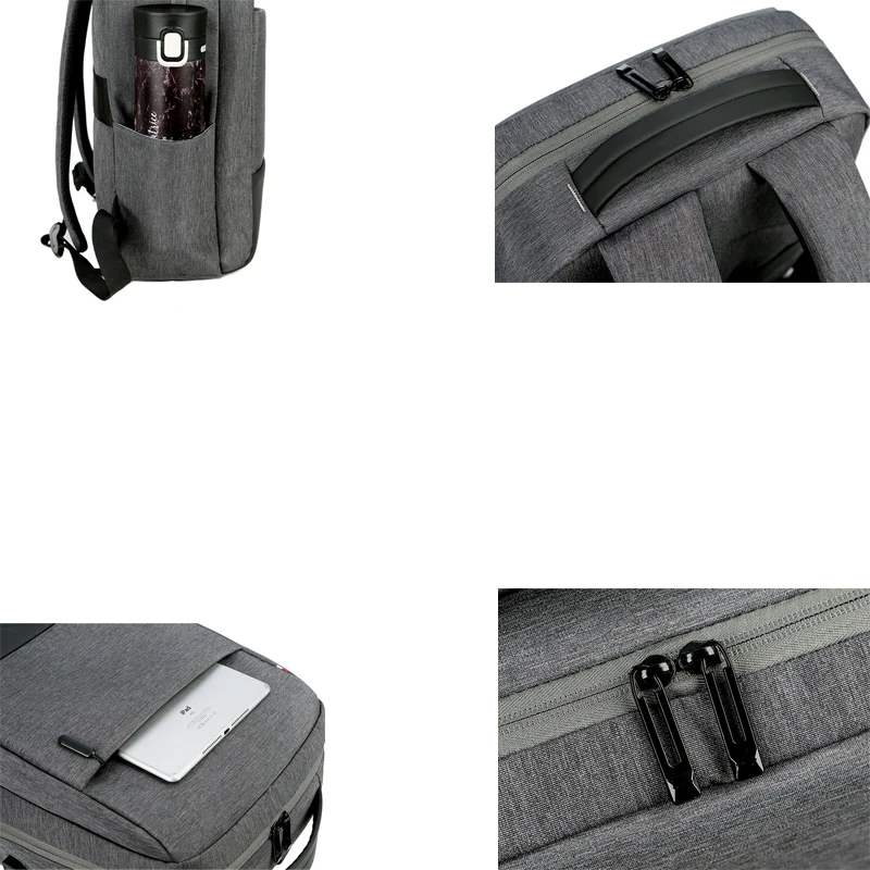 

Fashion Patchwork Laptop Backpack Men's Casual Shoulder Bag Oxford Waterproof Travel Backpack Double Zipper Anti-Theft Daypack