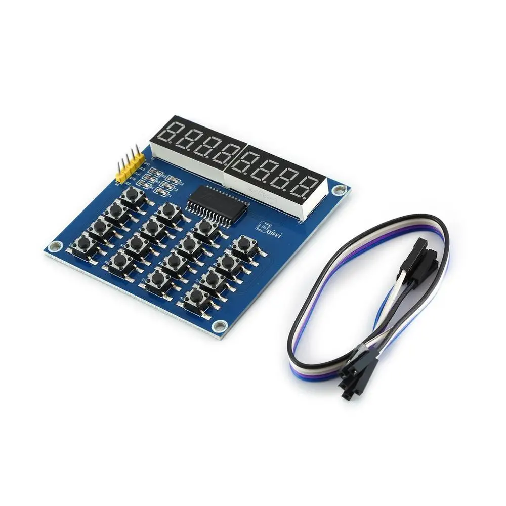 Светодиодный Дисплей 16 клавиши кнопки 8 битный цифровой светодиодной лампой