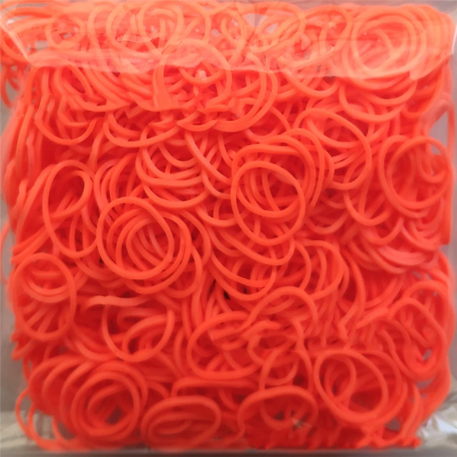 Orange 600 эластичные резиновые браслеты разных цветов, детские домашние браслеты для плетения, браслеты для женщин - Окраска металла: Orange