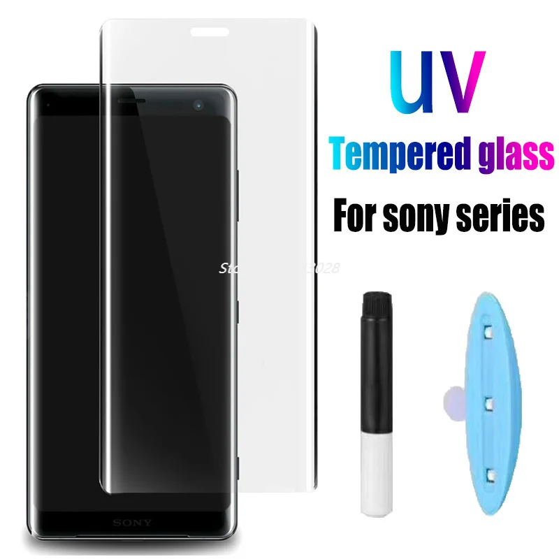 Закаленное УФ стекло 9D для SONY Xperia XZ1 XZ XZ2 Premium XZ3 X10 Plus XZP полное клей защитная пленка