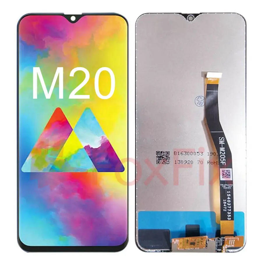 FoxFix для SAMSUNG GALAXY M20 M205 M205F ЖК-дисплей с сенсорным экраном в сборе с рамкой M205G M205F/DS M205FN для SAMSUNG M20 lcd