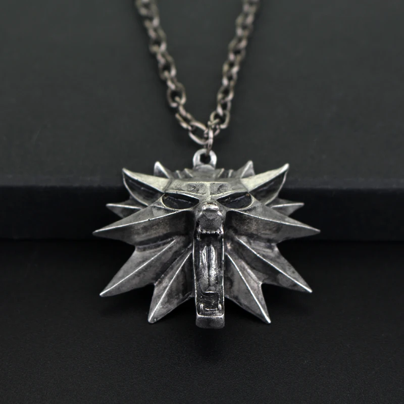 Cool Vintage Open Mouth Wolf Head Pendant Necklace Wild Hunt Medallion Animal Jewelry Accessories for Men Boys | Украшения и