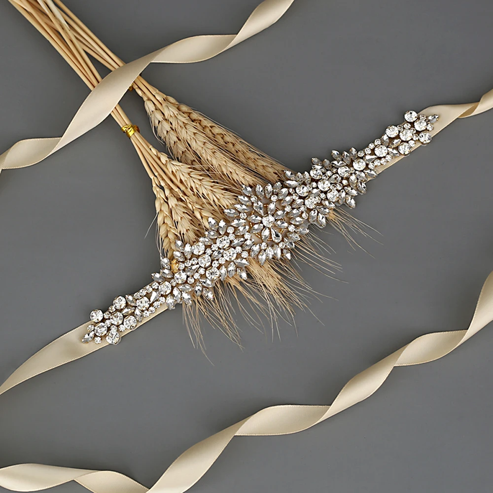 TRiXY женский Блестящий ремень свадебный пояс с кристаллами бисером Широкий