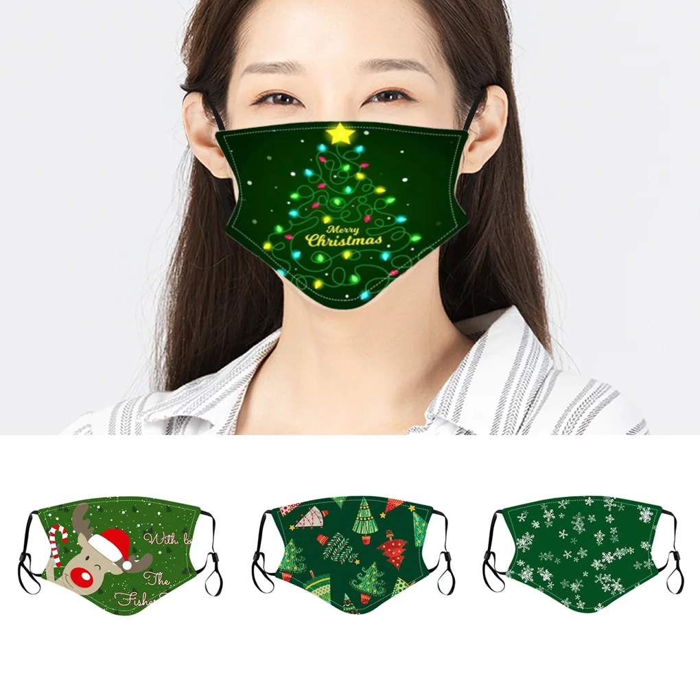 Face Christmas Dustproof Mask Reusable Colorful Printing Fabric Fashion Washable Outdoor Breathable 2020 Hot Sell | Дом и сад