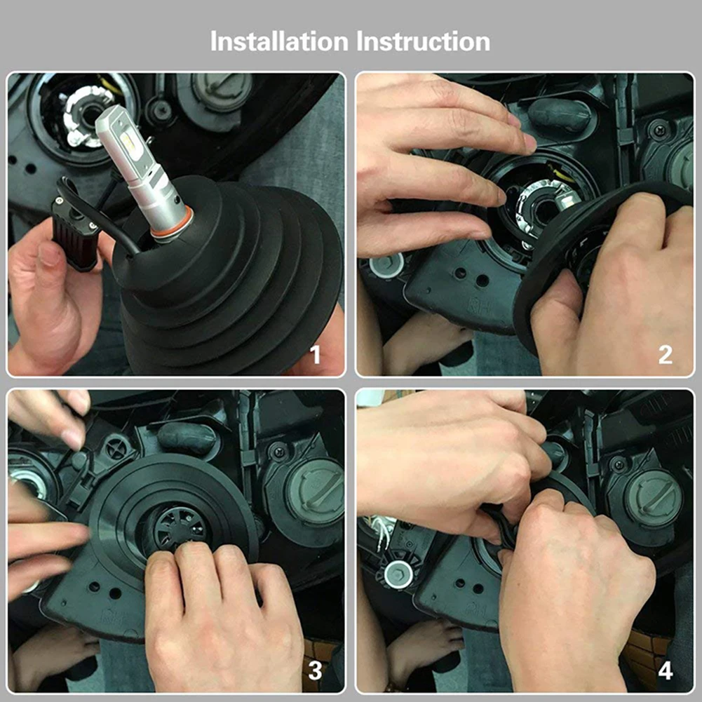 

2pcs Universal Rubber Headlight Dust Cover Auto LED Xenon HID Headlamp Bulb Dustproof Covers Car Lighting Accessories