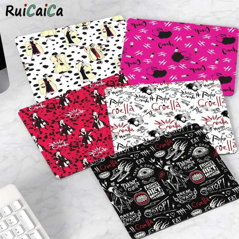 

RuiCaiCa новый дизайн Cruella-мультяшный прочный резиновый коврик для мыши, Лидер продаж, оптовая продажа, игровой коврик для мыши