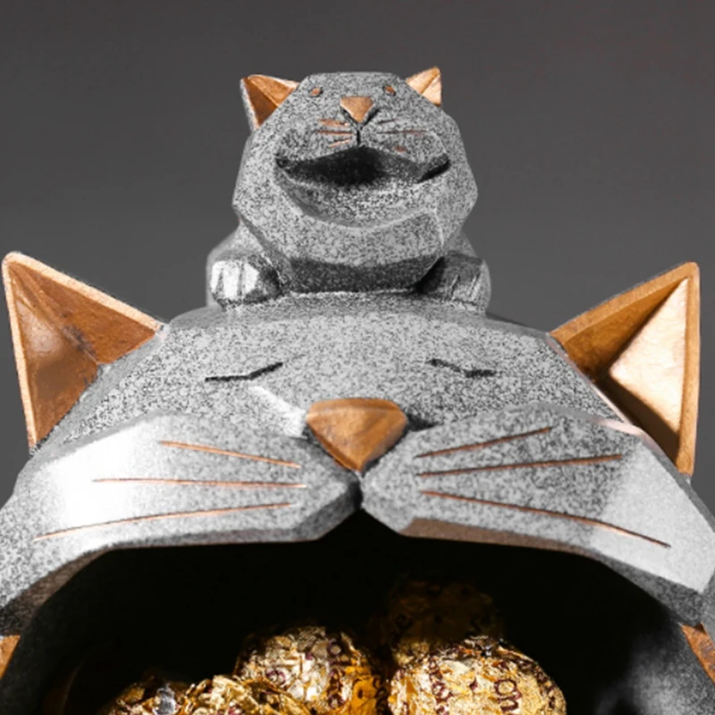 

Cat Statue Sculpture Home Decoration Accessories Fashion Storage Box Figurine Home Decor Ornament