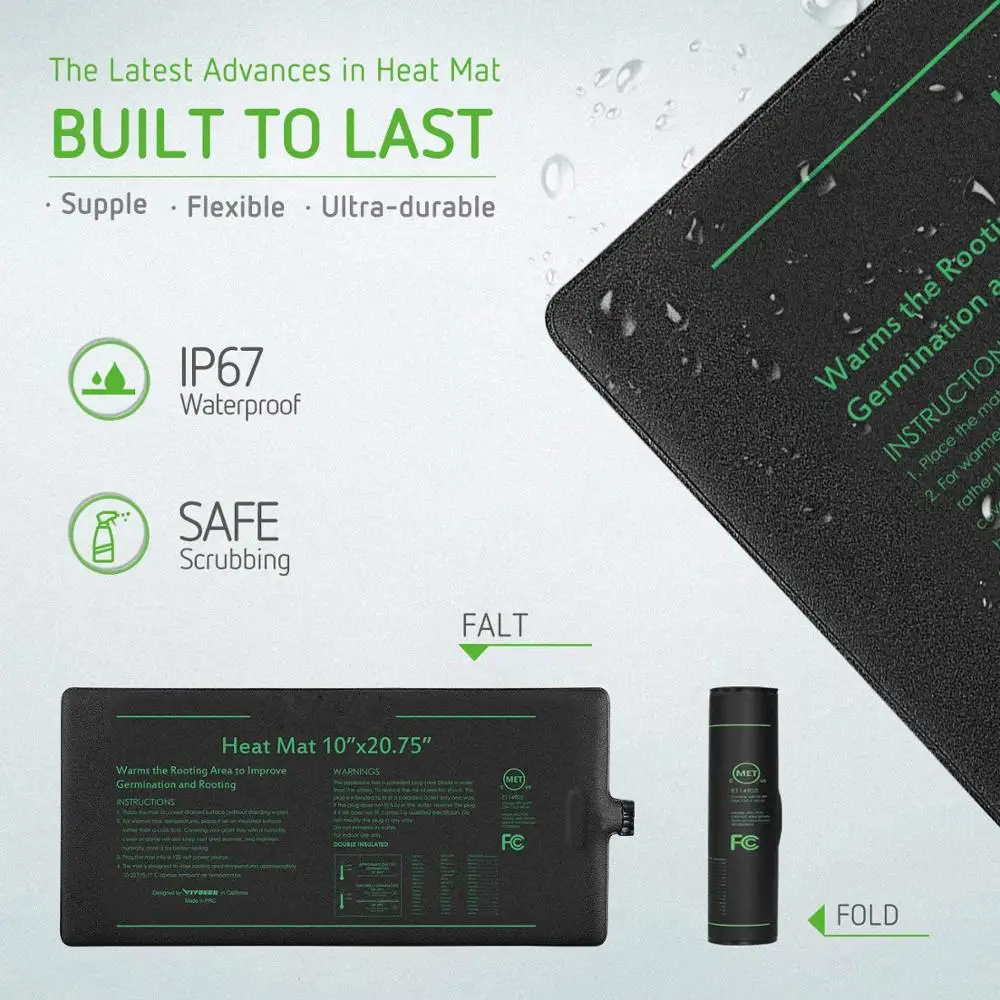 Водонепроницаемый тепловой коврик AMKOY для рассады прорастание семян клон