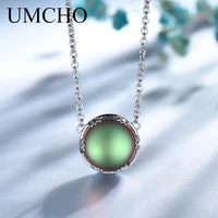 umcho aurora borealis necklace pendant 925 sterling silver elegant jewelry for women birthdays romantic gift for girl friend