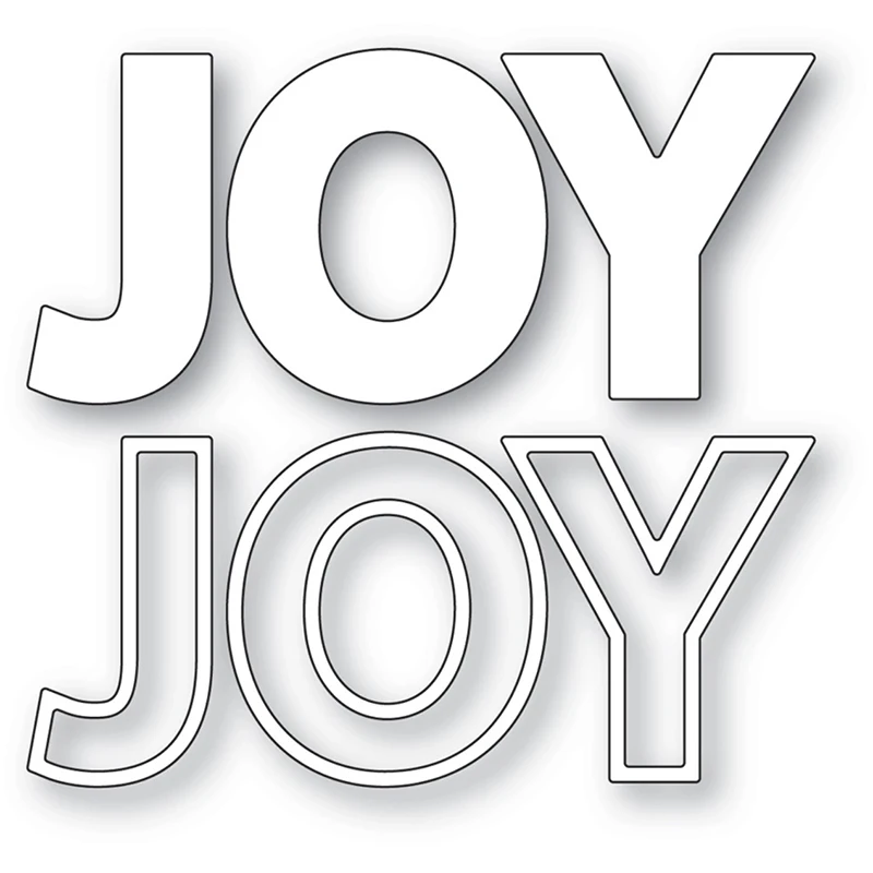 

2021 New English Words Joy Metal Cutting Dies For Craft Making Paper Letter Greeting Card Album and Scrapbooking No Clear Stamps