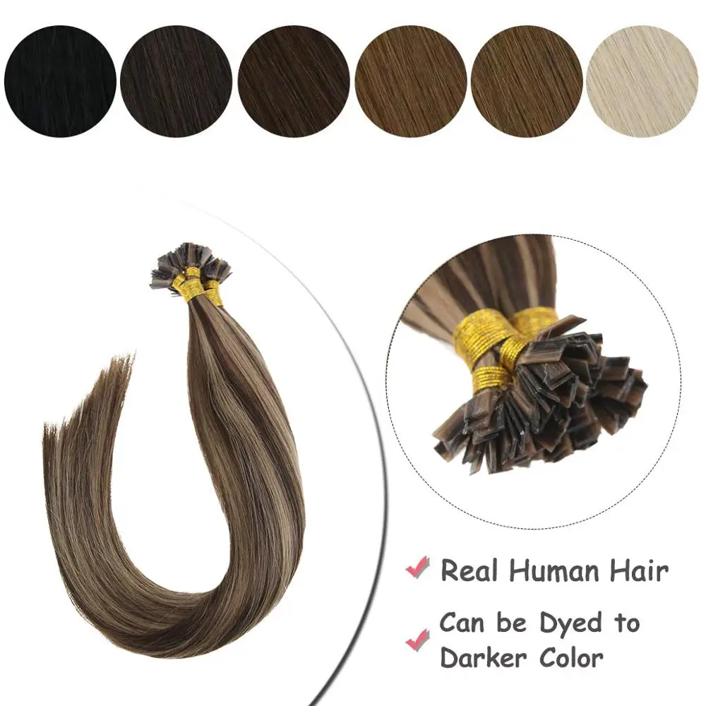 VeSunny предварительно скрепленные Кератиновый плоский кончик для наращивания