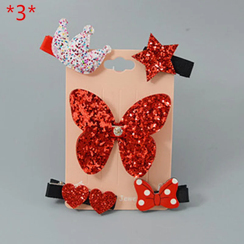 5 Pcs\set Kids Cute Hair Crown Princess Girls Clips Fashion Cartoon Hairpins Handmade Barrettes Hairgrips Accessories| |