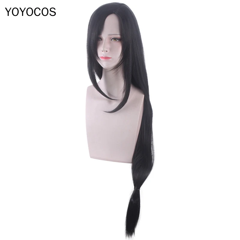 FF7 Tifa Lockhart косплей парик финальная фантазия VII переделка 100 см натуральные черные