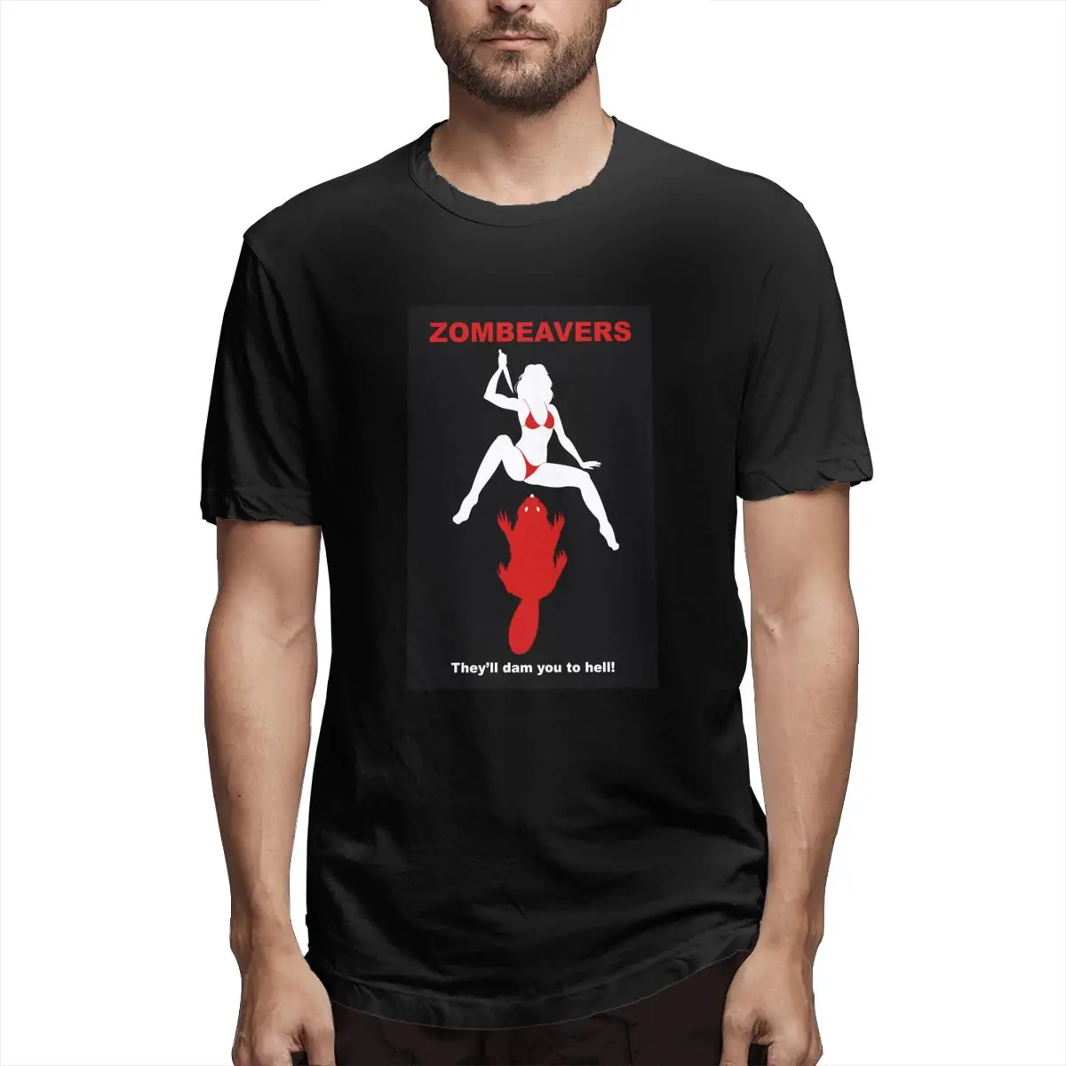 

ZOMBEAVERS Graphic Tee Men's Short Sleeve T-shirt Funny Tops