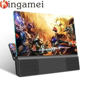 12 3d phone screen magnifier enlarged speaker hd cinema video amplifier for smart phone projection magnifying glass desk holder free global shipping
