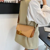 ACELURE Female All-match Shopping Purse Bags Summer Style Small Square Bag Women Solid Color PU Leather Shoulder Messenger Bag