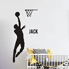 Виниловый художественный постер B531, Наклейки на стены с именем на заказ год, для мальчиков, баскетбольный Данк, спортивные Фотообои
