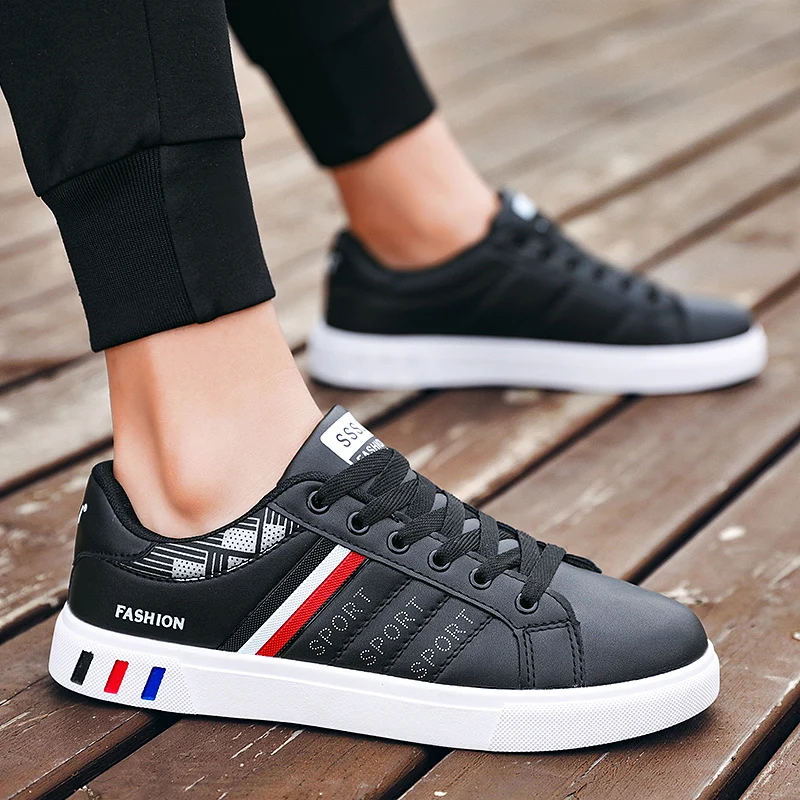 

Spring Autumn Men's Vulcanize Shoes Men Sneakers PU Leather Comfortable Mens Casual Shoes Low-top Hot zapatillas de hombre SSJ86