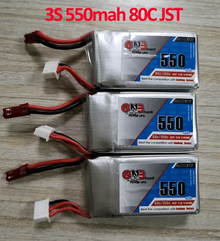 3PCS 3S 550mAh JST Gaoneng GNB 11,1 V 3S 550mAh 850mah 80/160C Lipo аккумулятор Перезаряжаемый XT30 разъем для lizzard95 FPV RC Квадрокоптер - Цвет: 3PCS 3S 550mAh JST