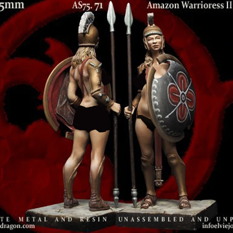 1/24 Warrioress фигурка модели из смолы GK старинный Женский воин несобранный и