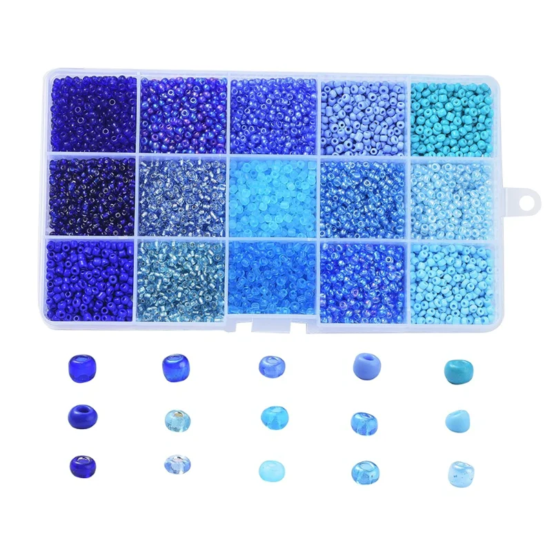 

About 10800pcs/lot sea blue round Surface Japanese Small Seed Bead spacer Bead For bracelet necklace DIY Jewelry Making Supplies