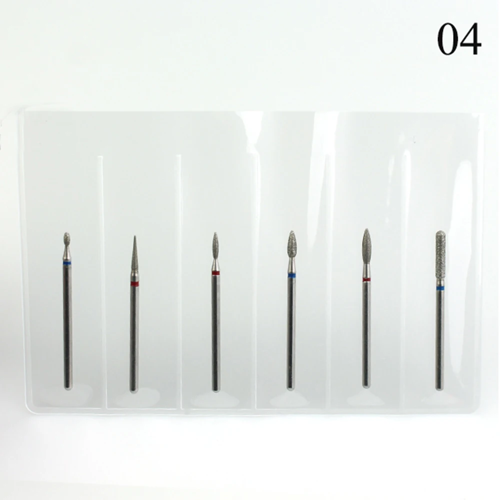 Алмазная фреза для маникюра и педикюра 6 шт./комплект|Принадлежности дизайна