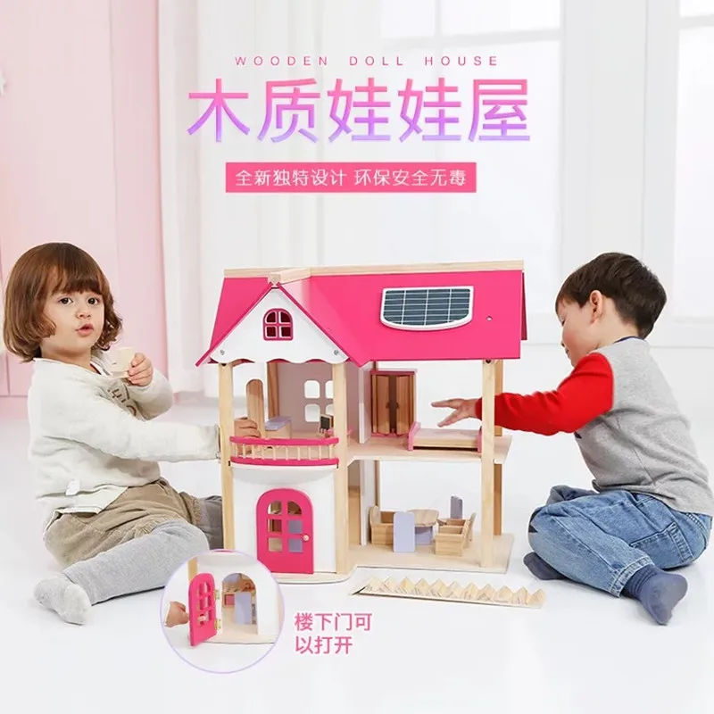 Новый деревянный DIY кукольный домик игрушка миниатюрная коробка театр дом набор