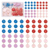 8 sets 22x18mm alloy enamel 12 constellation pendants double face zodiac signs charms for necklace bracelet diy jewelry making
