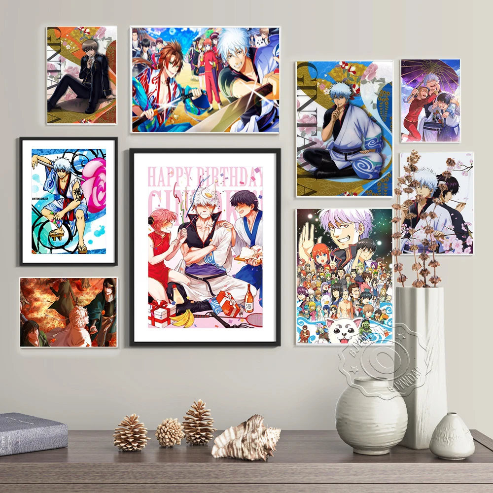 

Gintama Comic Art Prints Poster, Japanese Cartoon Manga Character Anime Wall Picture, Children Room Home Decor, Otaku Gift Idea