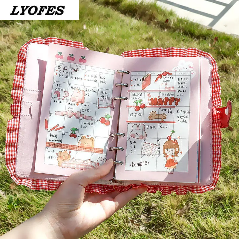 Милый блокнот журнал планировщик дневник Милая Мини папка органайзер с листьями