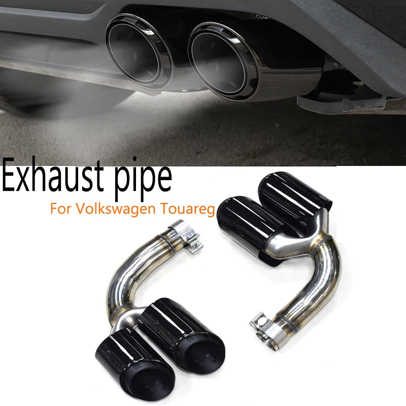 

Car Accessories Exhaust Pipe for Volkswagen Touareg 2.0t 3.0t in 2019-2020 Black Stainless Steel Muffler tip Car Exhaust Tip