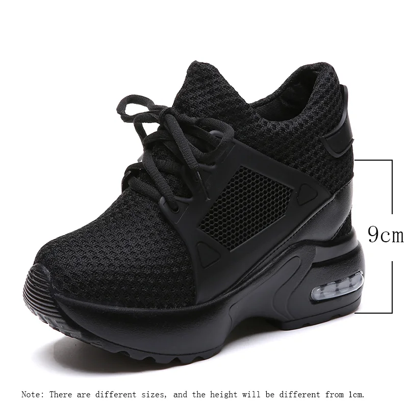 

Women Platform Wedge Heels Casual Shoes Breathable Mesh High Heel Autumn Casual Shoes Height Increasing Woman Outdoor Shoes 2021