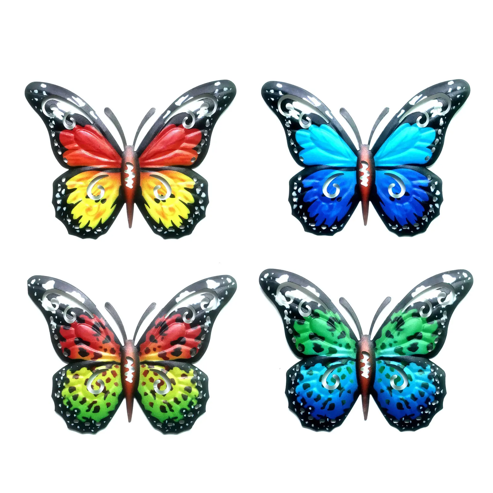 1/4 шт. 3D металлическая бабочка стенные скульптуры в виде рыб искусство Подвесной