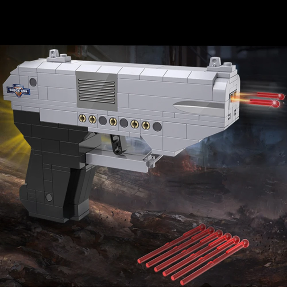 

Gun Toys Building Blocks Double-barreled Pistol Model Desert Eagle Props Kids Shooting Games Children Boys Gift