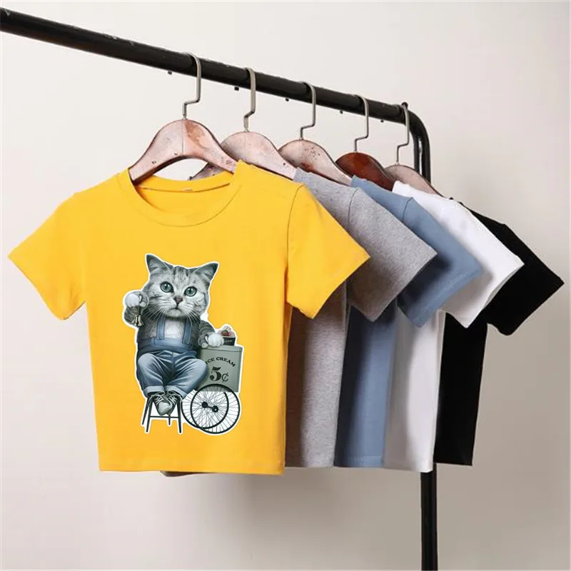 Модные нашивки для одежды забавные наклейки с изображением кота помощью утюга