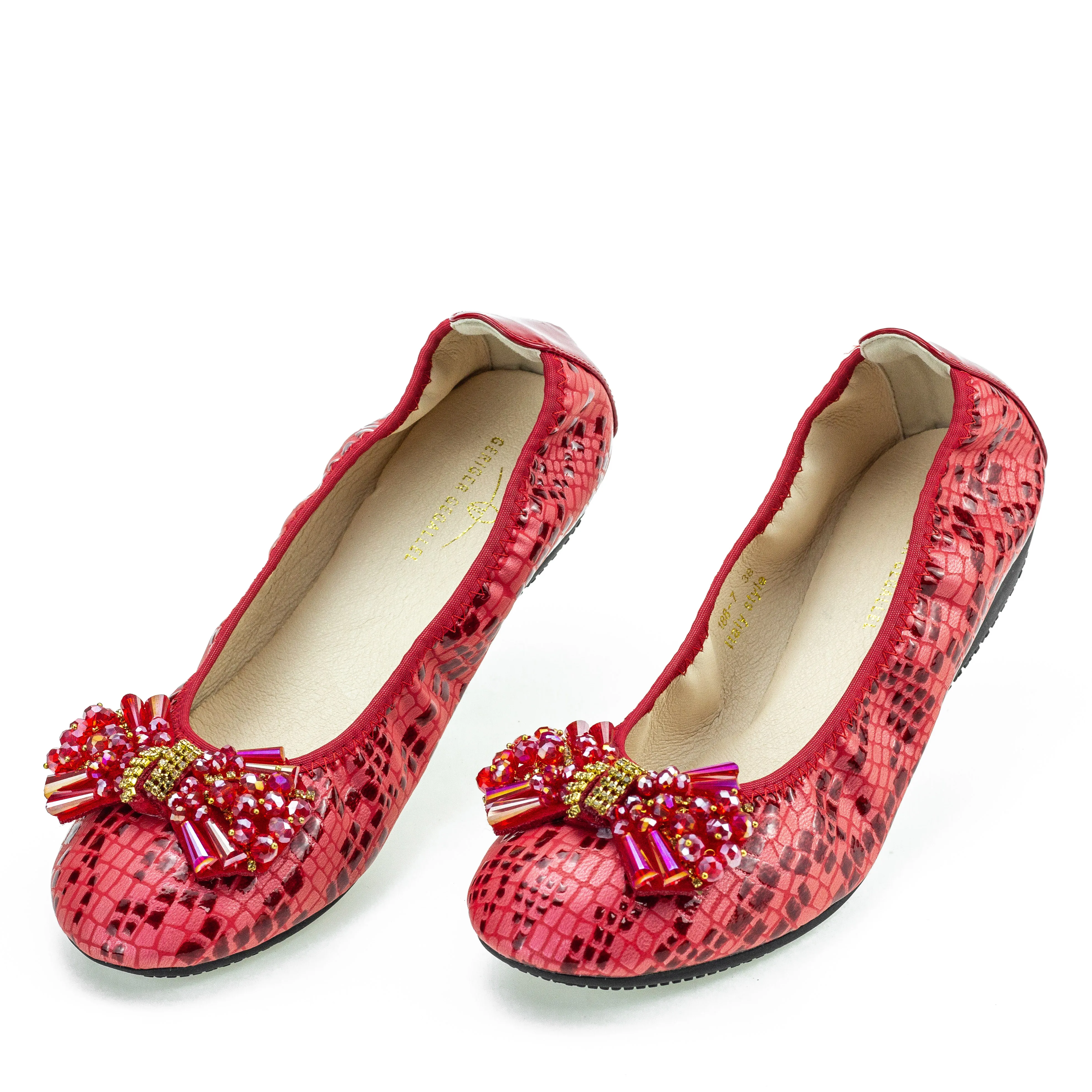 

Red Flexible Women Shoes Summer Spring Autumn Italian Branded Ballerina Flats Plus Size 41 42 43 Wide Width Ballet Flats Women